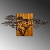 Hand-Painted Wooden Wall Accessory, 144x70 cm, 100% Wood