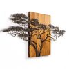 Hand-Painted Wooden Wall Accessory, 144x70 cm, 100% Wood