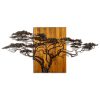 Hand-Painted Wooden Wall Accessory, 144x70 cm, 100% Wood