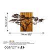 Hand-Painted Wooden Wall Accessory, 144x70 cm, 100% Wood