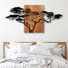 Decorative Wooden Wall Accessory, Black & Walnut, 144 cm