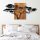 Decorative Wooden Wall Accessory, Black & Walnut, 144 cm