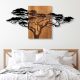 Decorative Wooden Wall Accessory, Black & Walnut, 144 cm