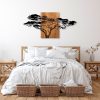 Decorative Wooden Wall Accessory, Black & Walnut, 144 cm
