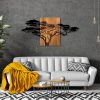 Decorative Wooden Wall Accessory, Black & Walnut, 144 cm