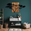 Decorative Wooden Wall Accessory, Black & Walnut, 144 cm