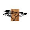 Decorative Wooden Wall Accessory, Black & Walnut, 144 cm