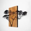 Decorative Wooden Wall Accessory, Black & Walnut, 144 cm