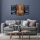 Decorative Wooden Wall Accessory, Black & Walnut, 125x79 cm