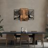 Decorative Wooden Wall Accessory, Black & Walnut, 125x79 cm