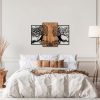 Decorative Wooden Wall Accessory, Black & Walnut, 125x79 cm