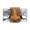 Decorative Wooden Wall Accessory, Black & Walnut, 125x79 cm