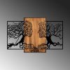 Decorative Wooden Wall Accessory, Black & Walnut, 125x79 cm