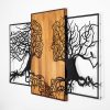 Decorative Wooden Wall Accessory, Black & Walnut, 125x79 cm