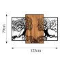 Decorative Wooden Wall Accessory, Black & Walnut, 125x79 cm