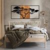 Decorative Wooden Wall Accessory, Black & Walnut, 147x70 cm