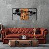 Decorative Wooden Wall Accessory, Black & Walnut, 147x70 cm