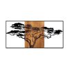 Decorative Wooden Wall Accessory, Black & Walnut, 147x70 cm