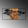 Decorative Wooden Wall Accessory, Black & Walnut, 147x70 cm