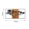Decorative Wooden Wall Accessory, Black & Walnut, 147x70 cm