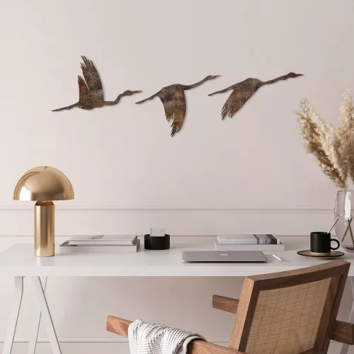 Antiqued Hand-Painted Metal Wall Art Set (3 Pieces)