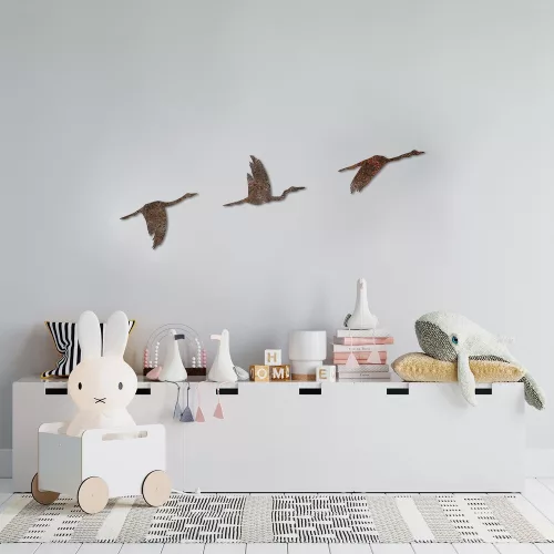 Antiqued Hand-Painted Metal Wall Art Set (3 Pieces)