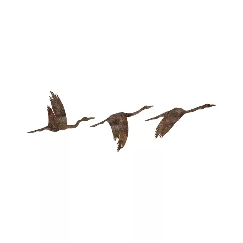 Antiqued Hand-Painted Metal Wall Art Set (3 Pieces)