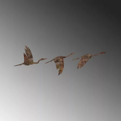 Antiqued Hand-Painted Metal Wall Art Set (3 Pieces)