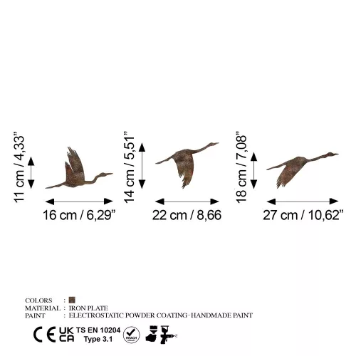 Antiqued Hand-Painted Metal Wall Art Set (3 Pieces)