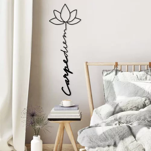 Elegant Black Metal Wall Decor, 21 x 60 cm | Durable 1.5mm