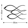 Black Metal Wall Decor, 50 x 30 cm, 100% Metal, Stylish