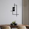 Elegant Black Metal Wall Clock, 49 x 30 cm | Silent Mechanism, 100% Metal, Perfect for Home Decor