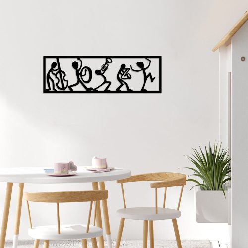 Black Metal Wall Decor, 60 x 19 cm, 100% Metal | Stylish & Durable Wall Accessory for Home
