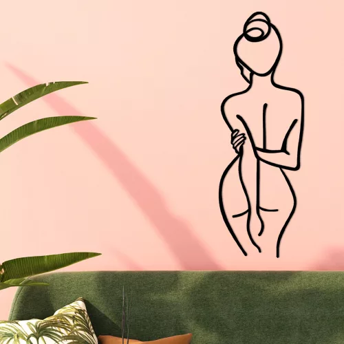 Black Metal Wall Accessory | 100% Metal, 72 x 26 cm | Unique Design for Modern Decor