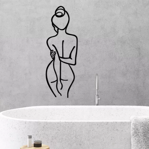 Black Metal Wall Accessory | 100% Metal, 72 x 26 cm | Unique Design for Modern Decor