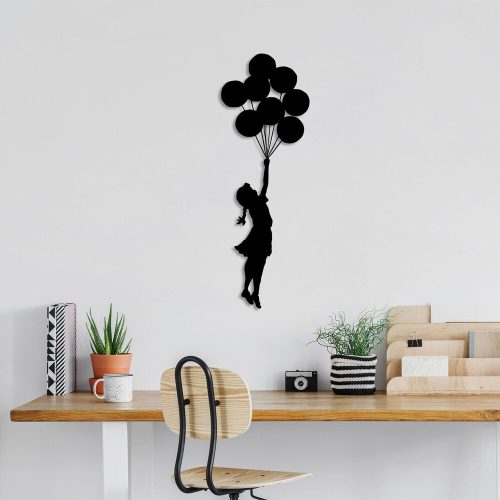 Black Metal Wall Decor, 100 x 34 cm, 100% Metal