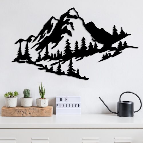 Black Metal Wall Decor, 40 x 70 cm, 100% Metal, Stylish