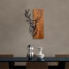 Elegant Wooden Wall Accessory, Walnut & Black, 33x58 cm