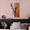Elegant Wooden Wall Accessory, Walnut & Black, 33x58 cm
