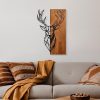 Elegant Wooden Wall Accessory, Walnut & Black, 33x58 cm