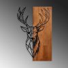 Elegant Wooden Wall Accessory, Walnut & Black, 33x58 cm