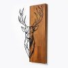 Elegant Wooden Wall Accessory, Walnut & Black, 33x58 cm