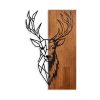 Elegant Wooden Wall Accessory, Walnut & Black, 33x58 cm