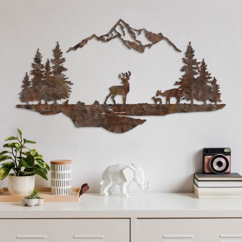Hand-Painted Metal Wall Accessory, Antiquation, 38x70 cm