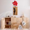 Decorative Wooden Wall Accessory, Walnut & Black, 70x62 cm