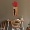 Decorative Wooden Wall Accessory, Walnut & Black, 70x62 cm