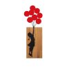 Decorative Wooden Wall Accessory, Walnut & Black, 70x62 cm