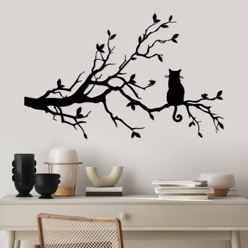 Elegant Black Metal Wall Accessory, 80 x 50 cm | 100% Metal, 1.5 mm Thick | Perfect for Home Decor