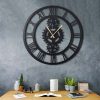 Elegant Black Metal Wall Clock, 70 cm | Silent Mechanism, 100% Metal, Easy Wall Hang