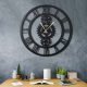 Elegant Black Metal Wall Clock, 70 cm | Silent Mechanism, 100% Metal, Easy Wall Hang